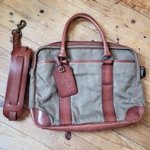 Ralph Lauren Natural Soft Waxed Canvas and Leather Messenger Bag